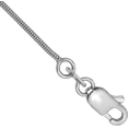 thumbnail image 2 of 14K Solid White Gold 0.8mm Round Cubetto Omega Snake Chain Herringbone Necklace, 2 of 5