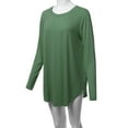thumbnail image 6 of A2Y Women's Premium Solid Long Sleeve Round Hem Crew Neck Top Shirt Army Green 3XL, 6 of 7