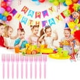 thumbnail image 1 of Penkiiy Platos de cumpleaños feliz y servilletas Suministros de fiesta, platos de papel desechables coloridos y dorados y servilletas con tenedores Set de mesa para decoraciones de, 1 of 7
