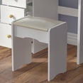 thumbnail image 4 of MONSLIPA Vanity Set with Lighted Mirror, Makeup Vanity Dressing Table with 5 Drawers, Shelves, Dresser Desk and Cushioned Stool Set (White/ Lighted Mirror), 4 of 7