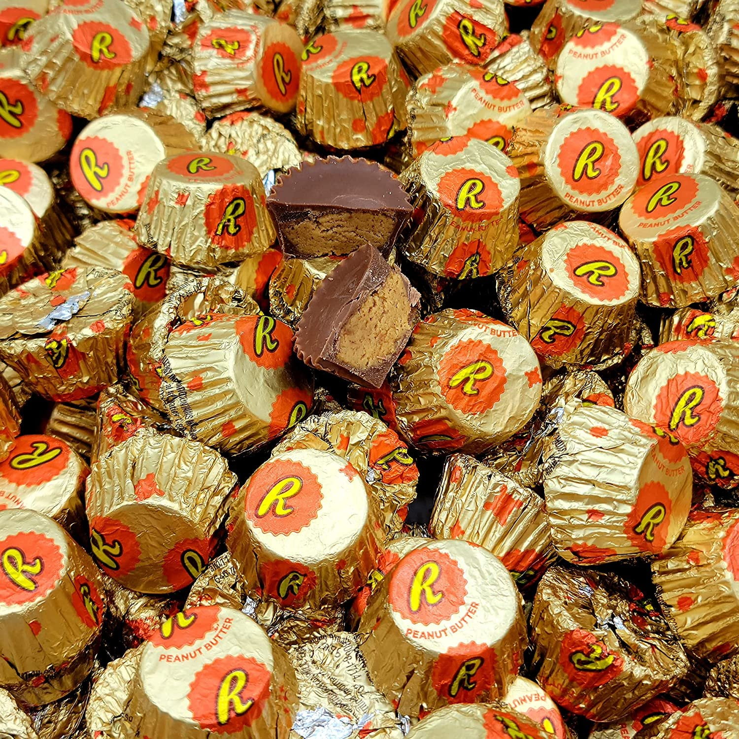 Reeses Peanut Butter Miniature Cups - Smooth Peanut Butter and Rich Milk Chocolate -individually wrapped  Bulk Pack 1 Pound