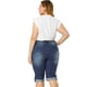 thumbnail image 5 of Jeans Capri Plus Size Agnes Orinda Ripped Casual Chambray Denim Blue 2X, 5 of 7