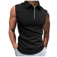 thumbnail image 2 of Workout Tank Tops Men Lightweight Breathable Quarter Zip Collared Sleeveless Polo Shirt Athletic Running Gym Tanks, 2 of 6