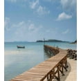 thumbnail image 3 of Landscape Duvet Cover Set, Old Wooden Bridge to the Blue Sea at Koh Kood Trat Thailand Exotic Beach Scenery, Decorative 3 Piece Bedding Set with 2 Pillow Shams, Queen Size, Blue Brown, by Ambesonne, 3 of 3