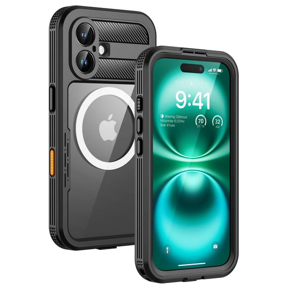 Funda de teléfono Lanhiem Magnetic para iPhone 16 Plus a prueba de agua