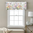 thumbnail image 3 of Spring Flowers Valance Curtain for Windows Watercolor Yellow Pink White Floral Leaf Butterfly Dragonfly Rod Pocket Curtain Valances Short Window Treatments for Kitchen Bathroom Laundry 42 x 18 Inch, 3 of 9