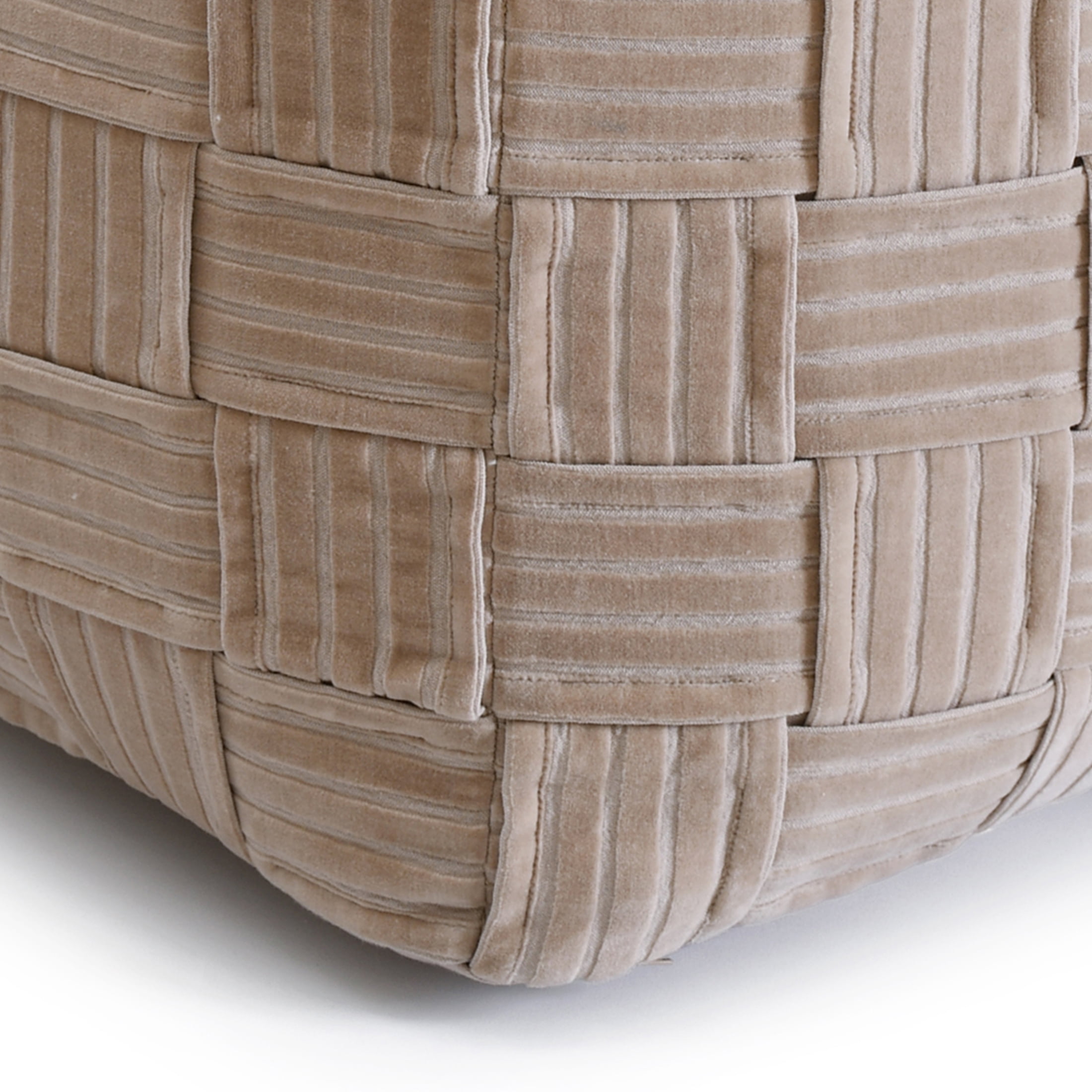 Better Homes & Gardens Velvet Woven Pouf Cover, Latte Swirl
