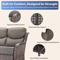 thumbnail image 3 of Giantfurnni Luxury Outdoor Furniture High Back Patio Sofa, Oversized 3-Seater Couch with 6'' Thick Cushions, Ideal for Porch, Poolside, Deck, Yard, Grey Wicker Grey Cushions, 3 of 7