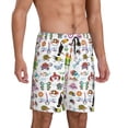thumbnail image 2 of Naloa Cartoon Wild Animals Men's Short Pajama Pants, Pj Shorts, Lounge Comfort Shorts-4X-Large, 2 of 6