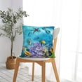 thumbnail image 5 of Pofeuu Corals and Tropical Fish Print Double-sided plush pillowcase Square Throw Pillow Covers Pillows Cover for Living Room Bedroom Sofa Couch Cushion Cover（No pillow core）-16"x16", 5 of 7