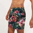 thumbnail image 5 of Odeerbi Mens Swim Trunks Hawaiian Tropical Print Bord Shorts Summer Beach Swimming Trunks Loose Beach Shorts with Pocket Swimming Pants Green, 5 of 6