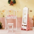 thumbnail image 2 of Costway Coiffeuse pour Enfants Ensemble Princesse Table de Maquillage et Chaise avec Armoire à Bijoux Blanc, 2 of 10