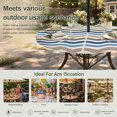 thumbnail image 6 of Round Outdoor Tablecloth with Umbrella Hole and Zipper, Blue Brown White Ombre Tablecloth with Elastic Waterproof, Modern Geometric Gradient Ocean Striped Patio Table Covers for 36" - 44" Tables, 6 of 9