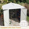 thumbnail image 6 of Homall 8 x 6 ft Outdoor Storage Shed, Durable Patio Metal Storage Shed with Floor Frame & Lockable Doors for Garden Backyard Lawn, Gray, 6 of 7