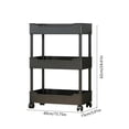 thumbnail image 5 of Bxaolu 3 Tier Rolling Cart - Plastic Utility Cart with Wheels, Heavy Duty Rolling Storage Cart Organizer, Craft Cart Organization for Livingroom, Bathroom & Narrow Places, Black, 5 of 6