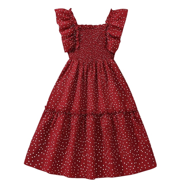 RXIRUCGD 2025 Vêtements d'Été pour Enfants Robe d'Été Sans Manches à la Mode pour Filles Robe Décontractée et Confortable pour Adultes