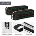 thumbnail image 4 of Fotbe Buffalo Plaid Dark Green Pattern Leather Pencil Case, Pencil Pouch with Durable Zipper, Compact and Stylish Organizer for Stationery, Art Supplies, Travel Essentials, 4 of 7