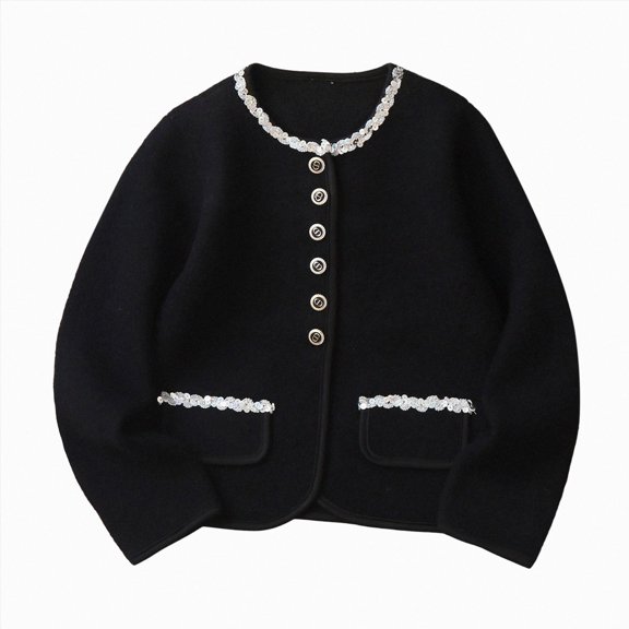 WXFAZCVU Girls Sweater Comfortable Soft Button Down Cardigan Elegant Outerwear Going Out Size 11-12Years