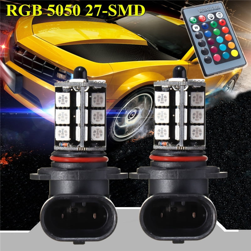 7 Colors 9006 H8/H11 5050 RGB LED Car Headlight Fog Light Bulb Safe Driving Lamp