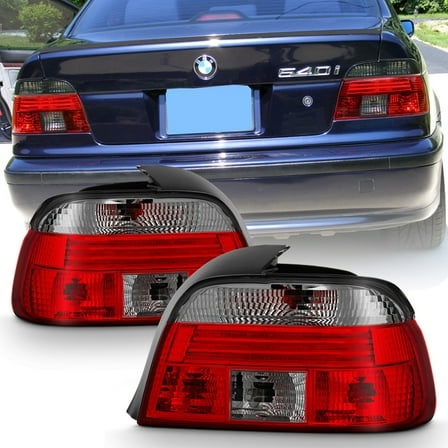 1997-2000 BMW E39 5-Series 528i Sedan Red Smoked Tail Lights Lamps Left Right