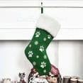 thumbnail image 2 of LanSuare Christmas Stockings with Dog Paw Prints, 17.7"x8.7" Soft Fluffy Cuff Christmas Stockings, Xmas Hanging Stockings for Family Fireplace, Christmas Party Decor, Candy Gift Bags(Green), 2 of 6