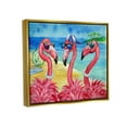 thumbnail image 3 of Stupell Industries Flamingo Friends Tropical Island Coast Graphic Art Metallic Gold Floating Framed Canvas Print Wall Art, Design by Paul Brent, 3 of 6