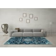 thumbnail image 3 of Ahgly Company Indoor Rectangle Medallion Light Blue Traditional Area Rugs, 5' x 8', 3 of 4