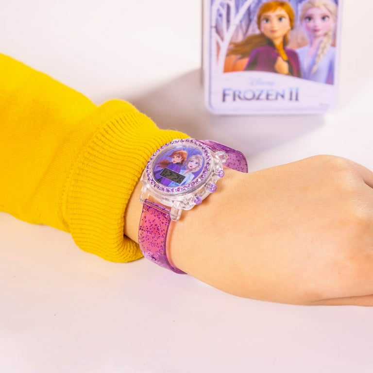 Disney Frozen 2 Kids Digital Read Wrist Watch with Collectible Tin Box