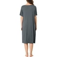 thumbnail image 3 of NOMADIC NOOK Womens 2 Packs Short Sleeve Nightshirt Button Up Midi Nightgown, 3 of 5