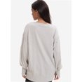 thumbnail image 3 of Womens Plus Size Oversized Sweatshirt Crewneck Long Sleeve Casual Pullover Preppy Fall Side Split Tops, 3 of 6