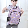 thumbnail image 6 of FORMRS Kids Backpack for School Unisex 17" Casual Bookbag Travel Daypack with Compartment Pockets, Purple Cartoon Rabbit Pattern, 6 of 7