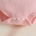thumbnail image 7 of Girls Spring Outfits Ribbed Romper Short Sleeve Top And Bowknot Plaid Suspender Skirts Baby Boy&nbsp;Clothes Pink 9 Months-12 Months, 7 of 7