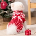 thumbnail image 3 of Reheyre Pet Sweater Windproof Soft Round Neck Breathable Thickened Keep Warm Autumn Winter Dog Cat Two-legged Fawn Stripe Clothes Pet Supplies, 3 of 9