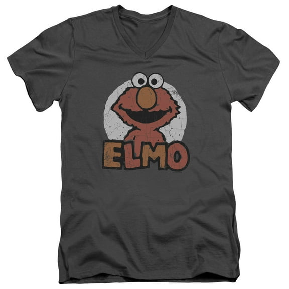 Sesame Street - Elmo Name - Slim Fit V Neck Shirt - X-Large