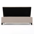 thumbnail image 3 of Benjara BM324431 51 in. Cushioned Seat Birch Wood Legs Storage Bench Ottoman, Beige & Brown, 3 of 5