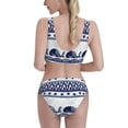 thumbnail image 3 of Daiia Sea Underwater Animals1 printed 2 piece Swimsuit Bikinis for Women High Waisted Racerback Bathing Suits Summer Tummy Control Scoop Neck Swimwear-X-Large, 3 of 8