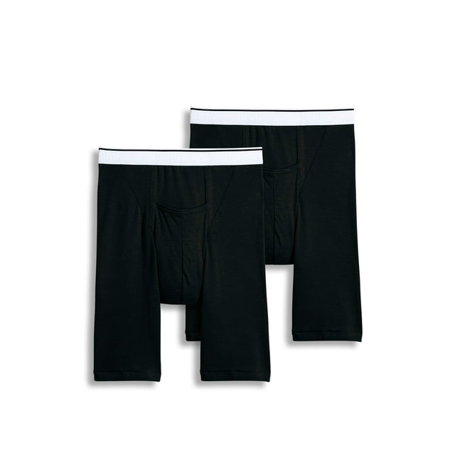 Jockey Slip Mi-Cuisse pour Homme Grande Taille avec Pochette 10 Po - Lot de 2