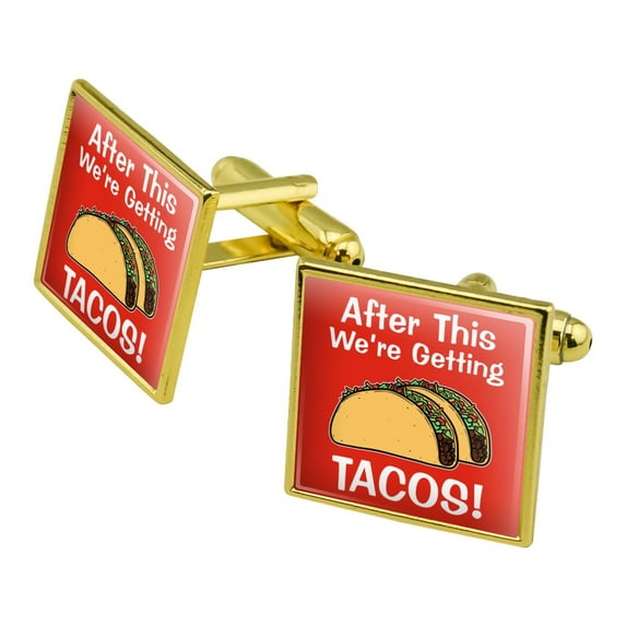 After this We're Getting Tacos Square Cufflink Set - Silver or Gold