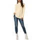 thumbnail image 2 of Suéter de pullover de manga larga con cuello alto y dobladillo partido para mujer Inspire Chic XL Beige, 2 of 6