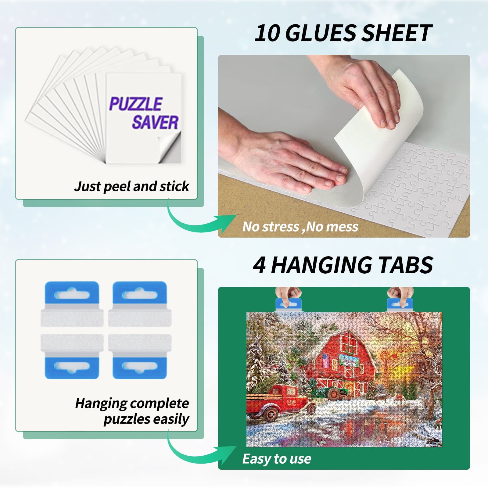 Jolicasa 27.6"H Wooden Puzzle Table for Adults,1500PCS Jigsaw Puzzle Board with 4 Sorting Drawers and Translucent Cover