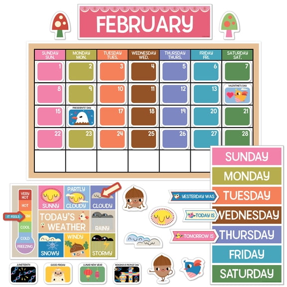 Carson Dellosa Fairy Tale Forest Calendar Bulletin Board Set (140 pieces)