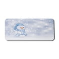 thumbnail image 1 of Winter Computer Mouse Pad, Kids Toddler Design Happy Snowman Cartoon Style Merry Christmas Theme, Rectangle Non-Slip Rubber Mousepad X-Large, 35" x 15" Gaming Size, Pale Blue White, by Ambesonne, 1 of 2