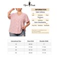 thumbnail image 6 of Agnes Orinda Women's Plus Size Blouses Floral Button Down Shirts V Neck Tops Ruffle Sleeve Casual Top 3X Pink, 6 of 7