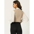 thumbnail image 4 of DARING DIVA Women's Denim Button Up Jean Crop Racerback Vest Jacket L Khaki, 4 of 6