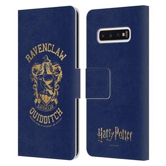 Head Case Designs Officially Licensed Harry Potter Deathly Hallows X Ravenclaw Quidditch Leather Book Wallet Case Cover Compatible with Samsung Galaxy S10