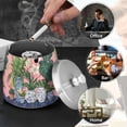 thumbnail image 4 of Yayeee Ashtray with Lid for Cigarette Smokeless Stainless Steel Home Ash Holder, Floral Vase, 4 of 7