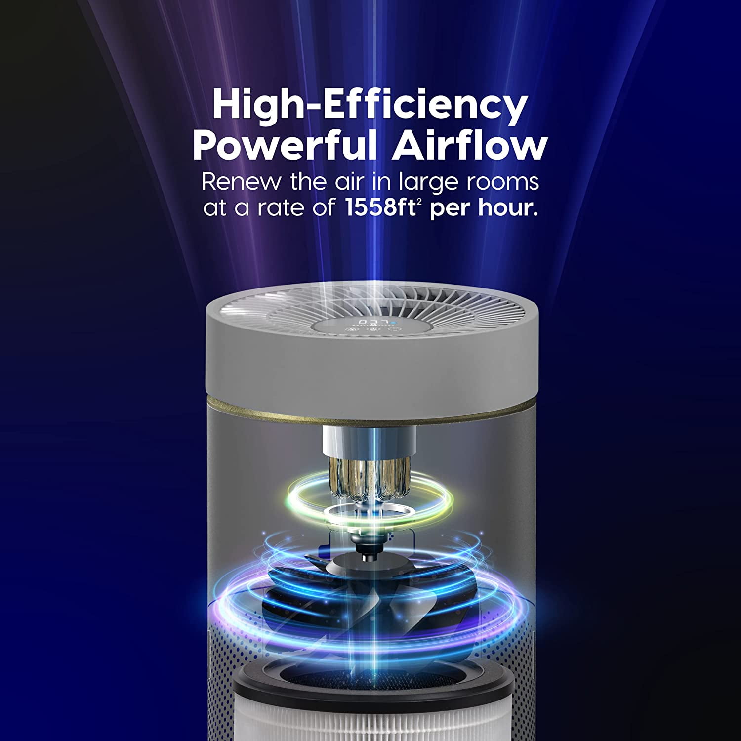 IRIS USA WOOZOO APF-28 Air Purifiers for Home Large Rooms with H13 True HEPA Filter, Remove Up to 99.97% of Particles Pollen Pet Dander Smoke and Odor with Auto Mode and Air Quality Indicator, White