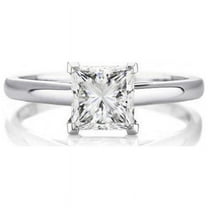 2.00 Carat Solitaire Princess Cut Moissanite Diamond Promise Rings for her Solid 950 Platinum Ring Size 7