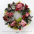 thumbnail image 4 of KOMOO Peony Wreath Spring Wreath, Spring Wreath for Front Door, Colorful Pink Red Peony Wreath for Indoor Outdoor, Home Office Wall Holiday Peony Wreath Decor Spring Wreath, 4 of 8