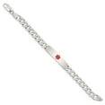 thumbnail image 2 of FJC Finejewelers Sterling Silver Polished Medical Curb Link Id Bracelet, 2 of 3
